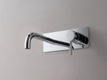 X-CHANGE_MONO - Wall-mounted brass washbasin tap with plate by Rubinetterie Treemme - view 2